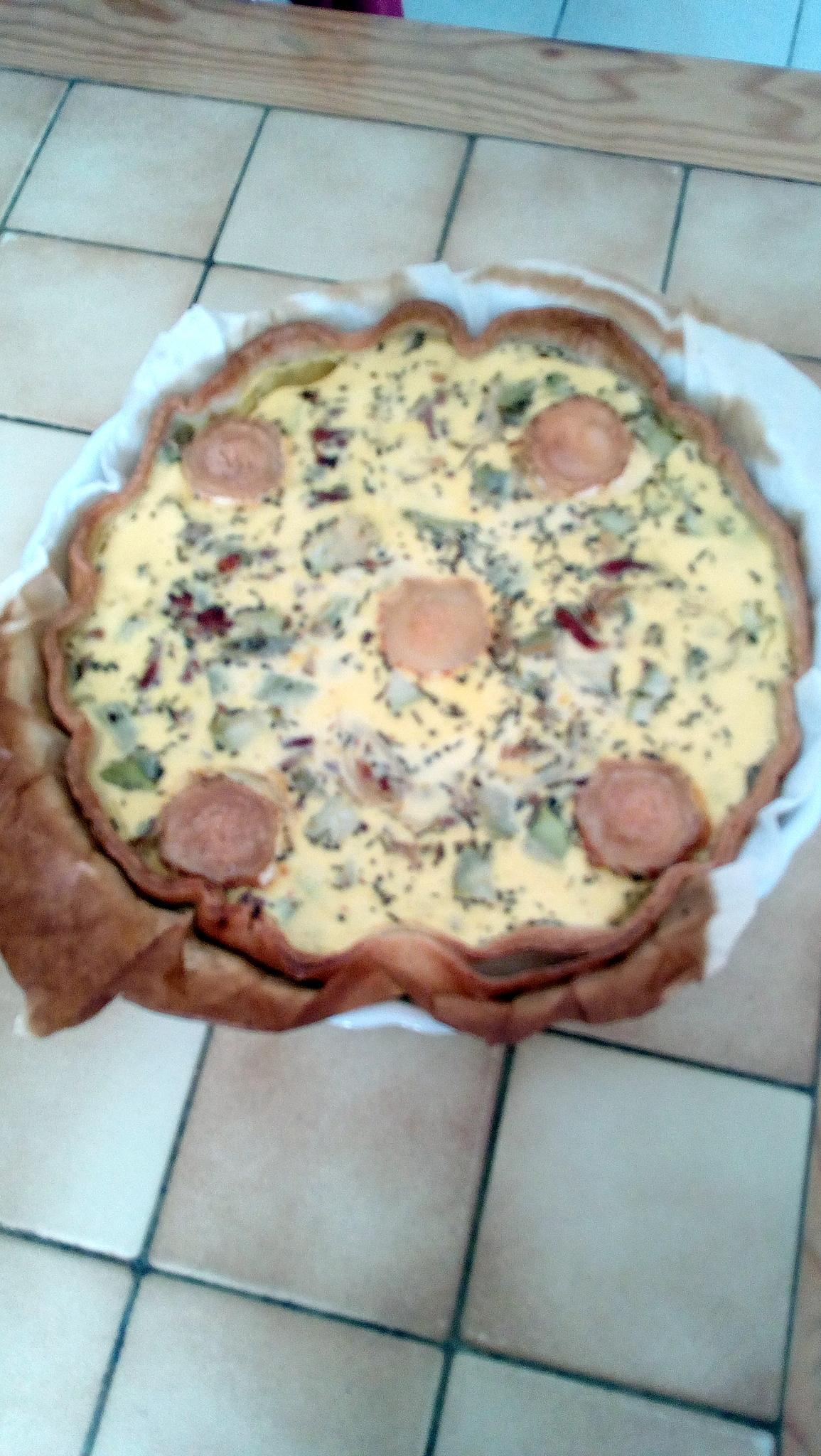 recette Tarte courgette, lardons et chevre