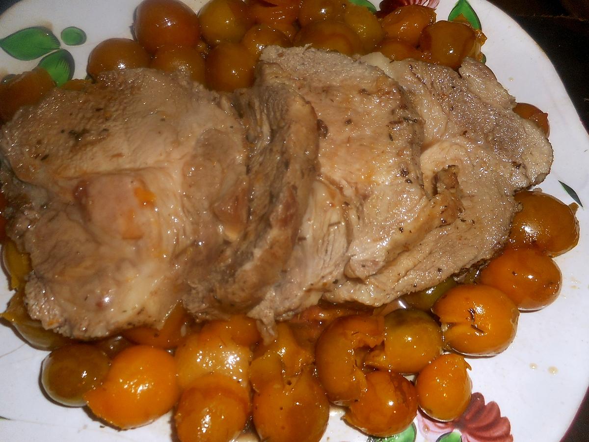 recette Roti de porc échine aux mirabelles de lorraine