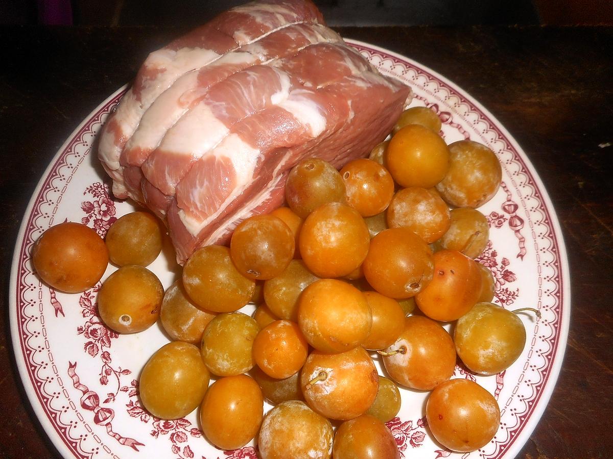 recette Roti de porc échine aux mirabelles de lorraine