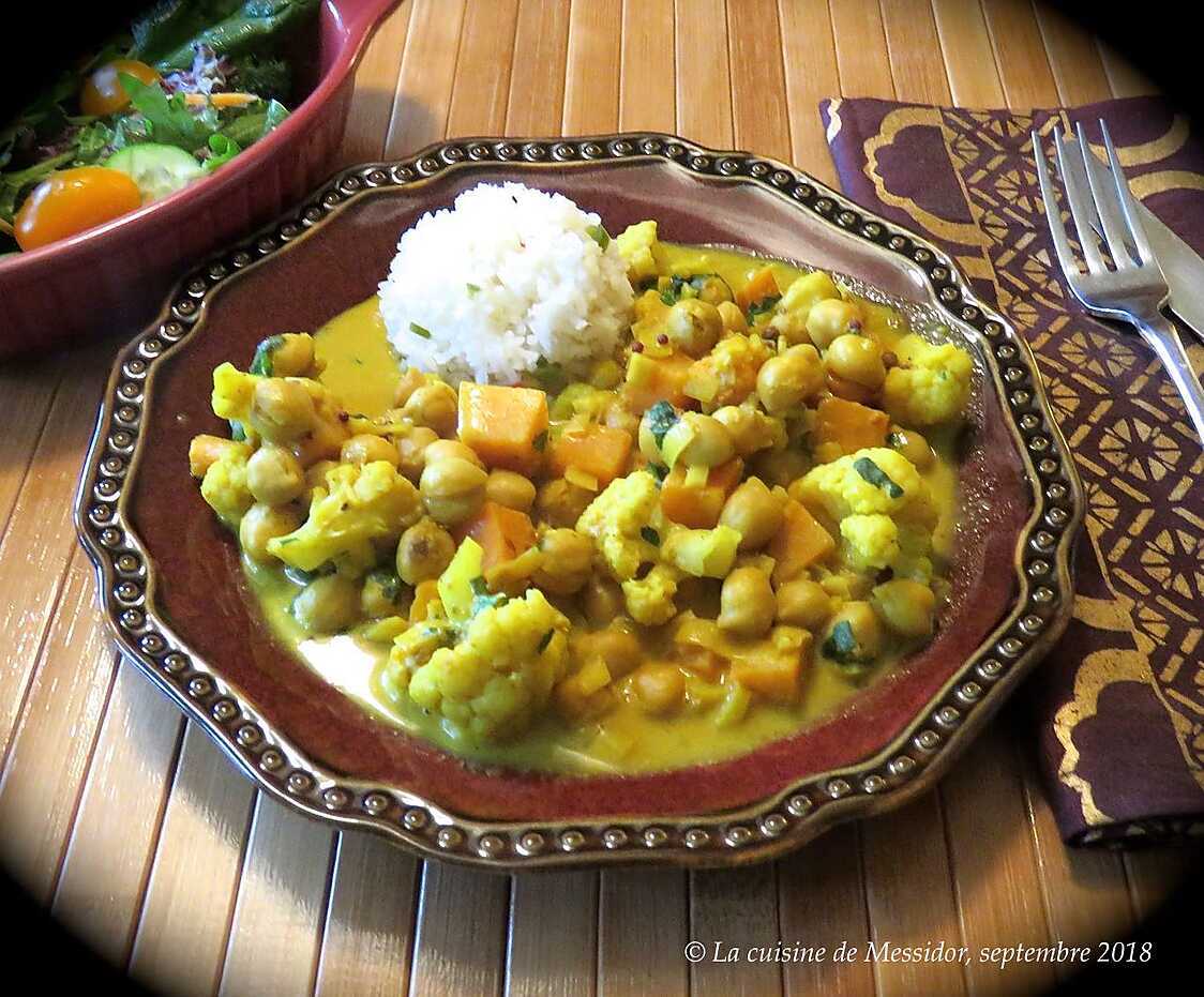 Recette de Cari de légumes au lait de coco