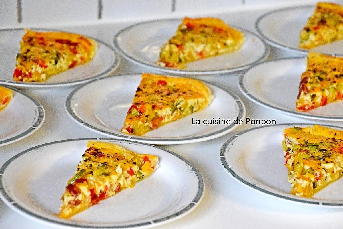 recette Tarte aux courgettes, poivron, oignon et chorizo