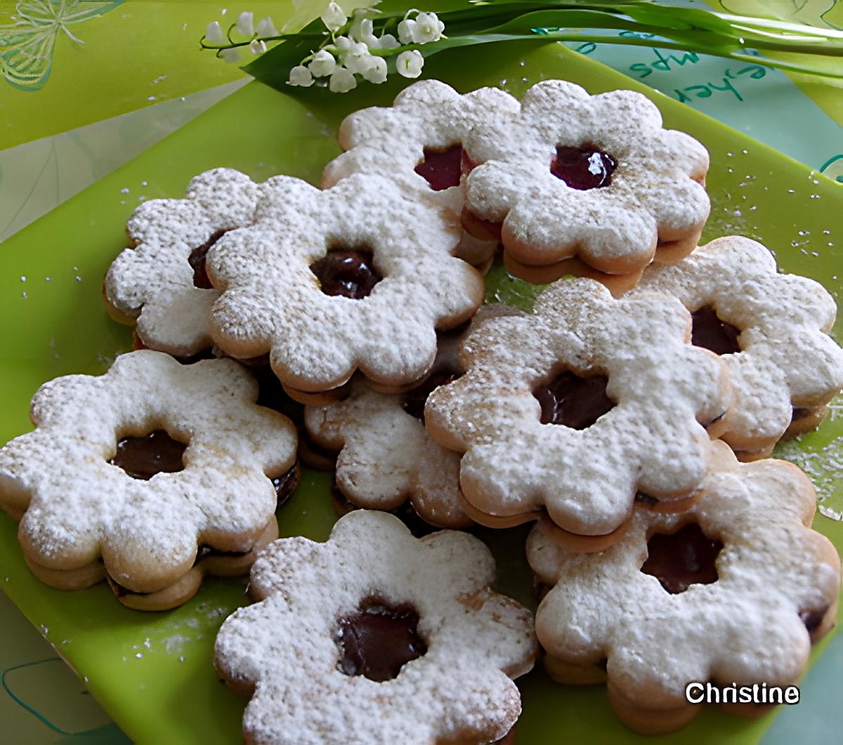 recette Fleurs sablées à la confiture ou chocolat