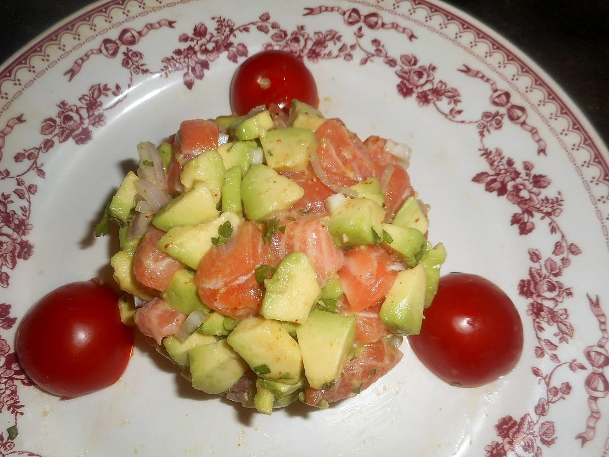 recette Tartare de saumon a l avocat