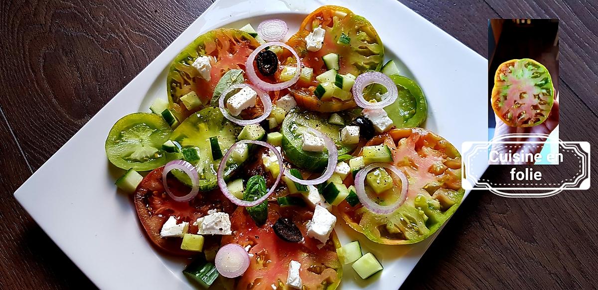 recette Salade de tomates anciennes à la feta