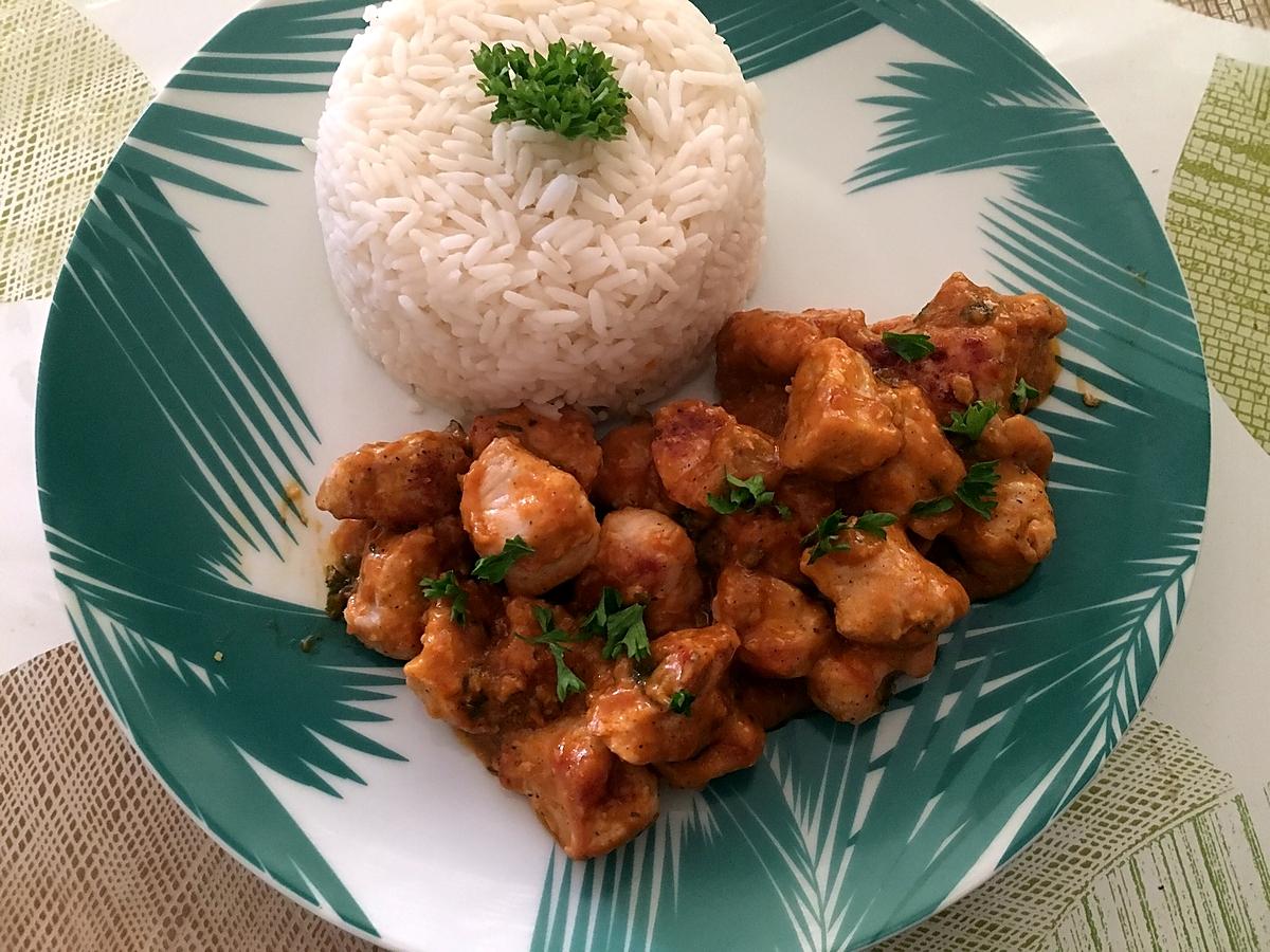 recette Poulet au curry et lait de coco