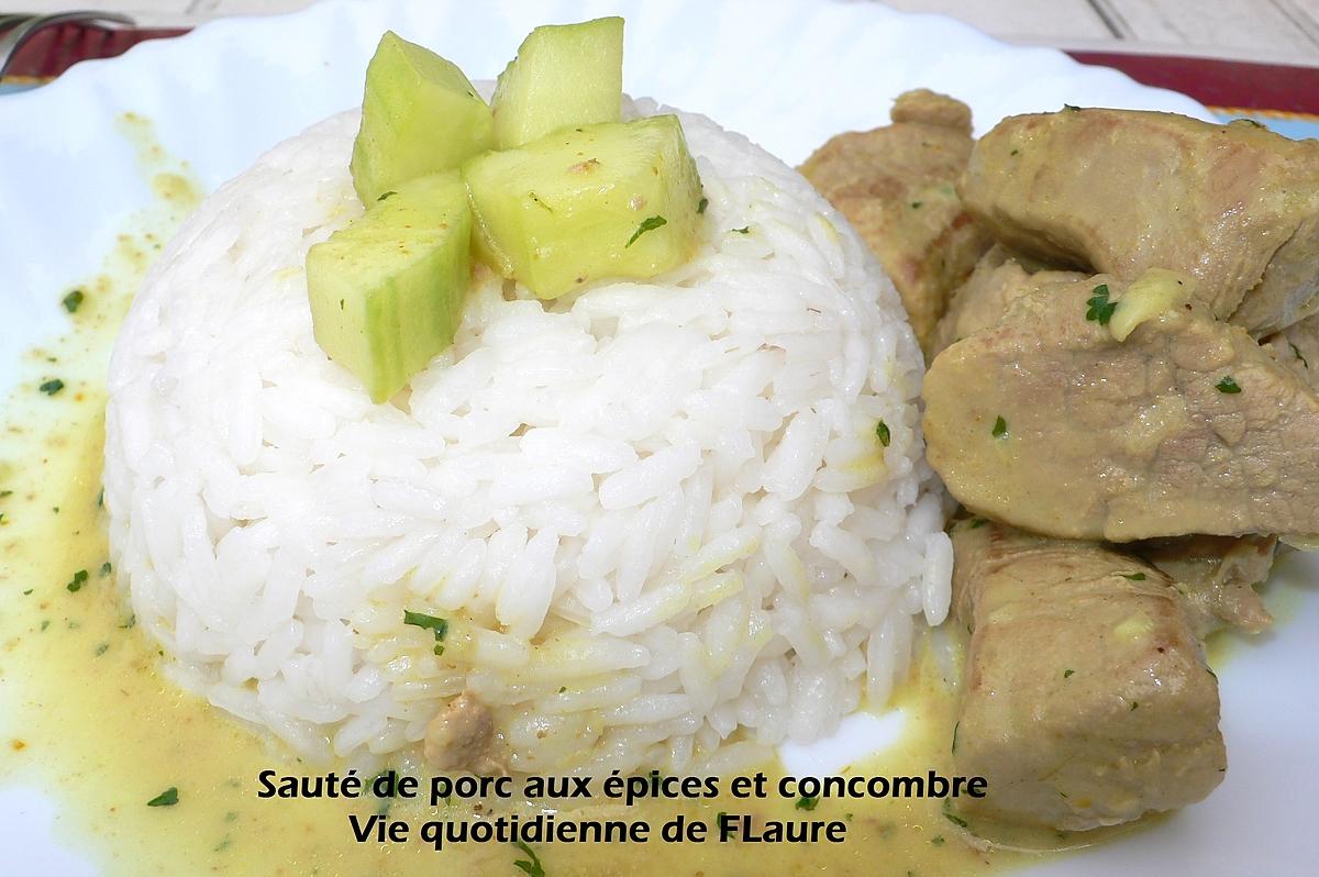 recette Sauté de porc aux épices et concombre