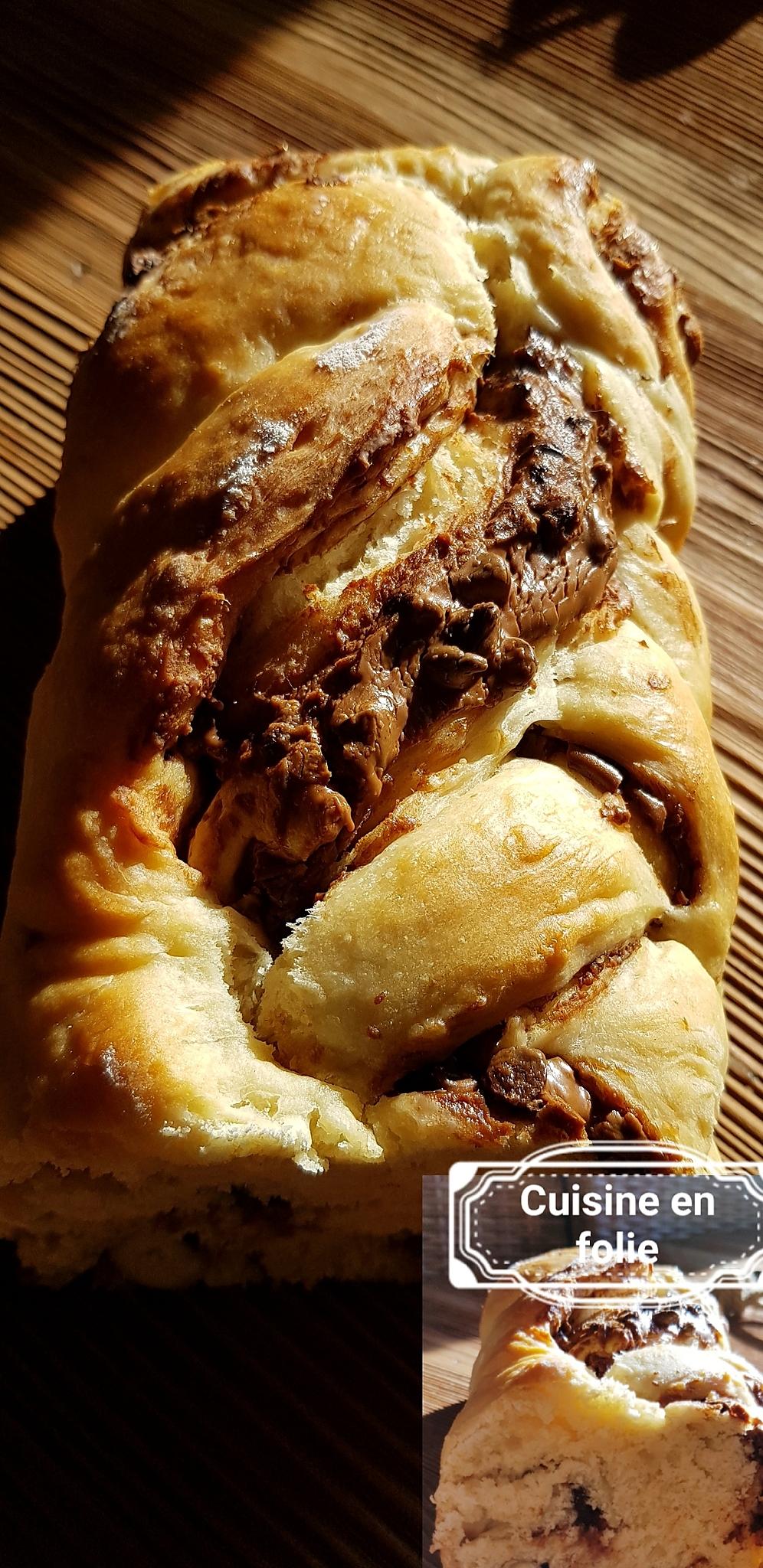 recette Brioche régressive , praliné chocolat noisettes ( recette sans oeufs )