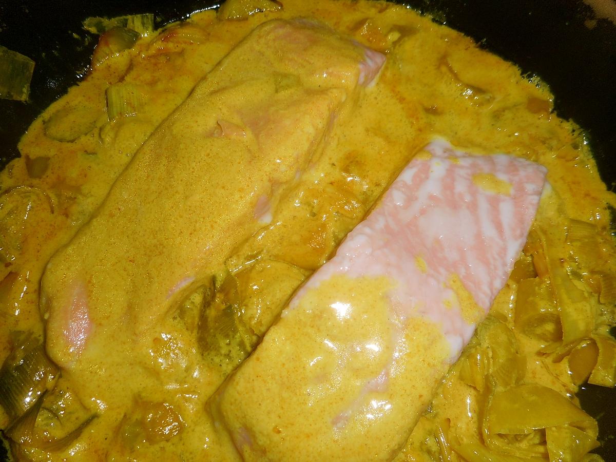 recette Pavé de saumon sur un lit de poireaux