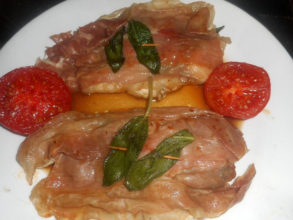 recette Escalope de dinde a la sauge et au jambon de pays