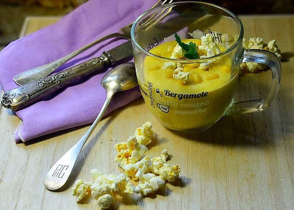 recette Velouté de maïs au popcorn