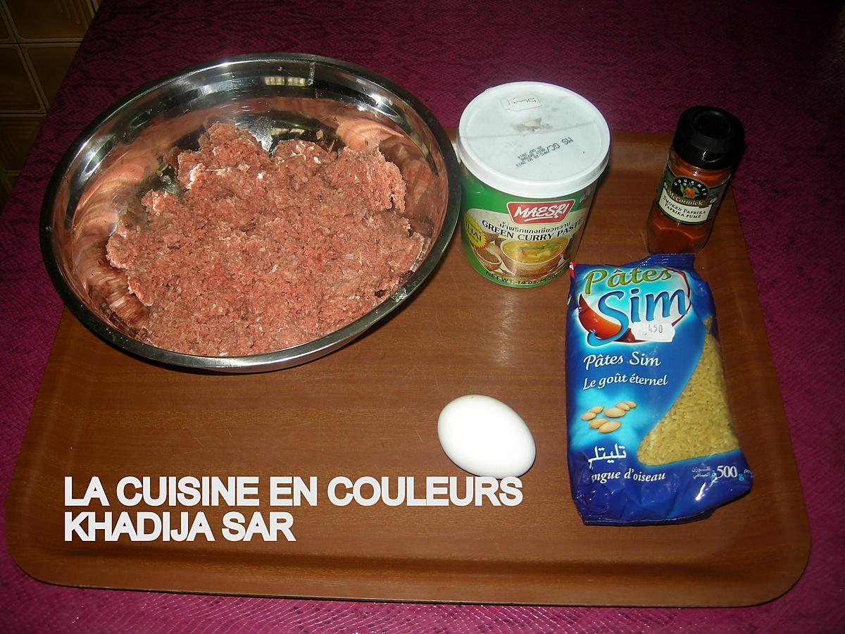 recette Boulettes de viande thailandaises/langues d’oiseaux