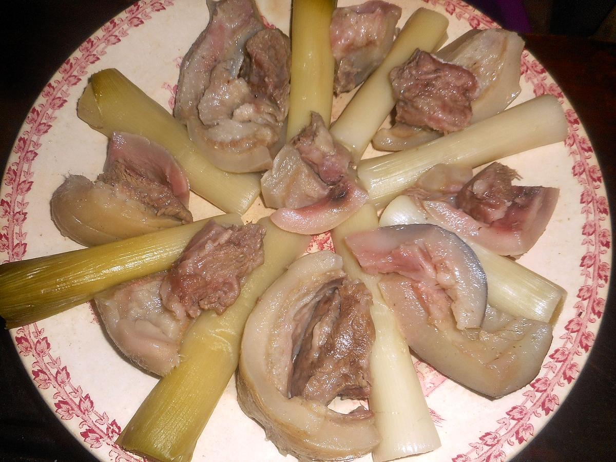 recette Tete de veau,poireaux vinaigrette à la flamande