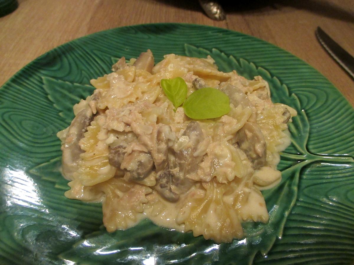 recette Farfalles thon - champignons