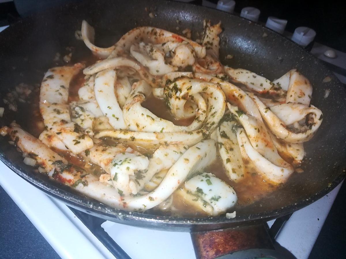 recette Tagliatelles de calamars a la persillade