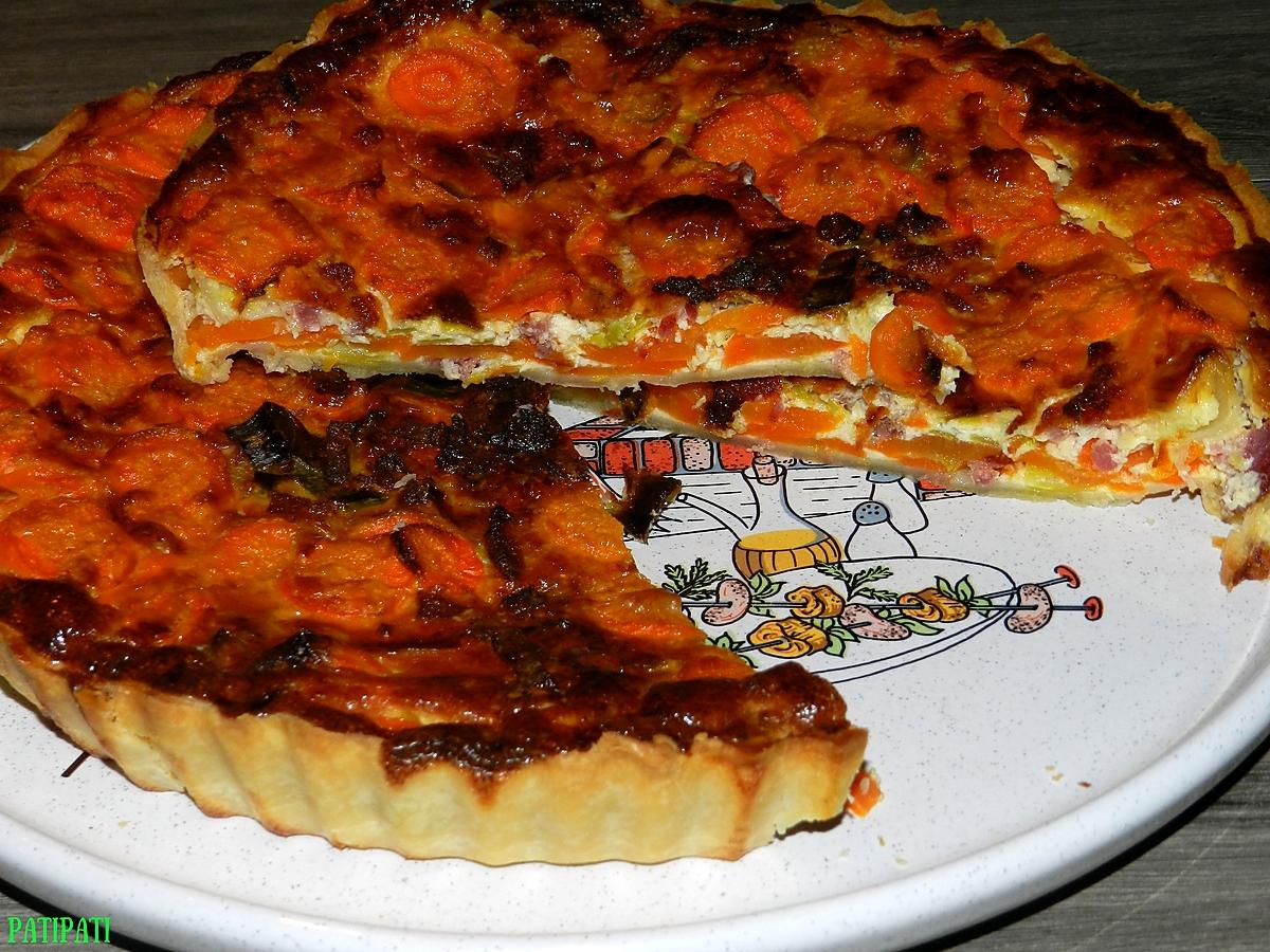 recette Tarte aux carottes et poireaux