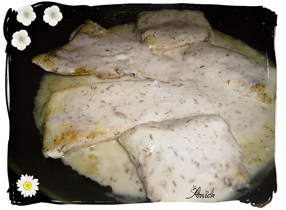 recette filets de loup sauce aneth accompagnés d'artichauts