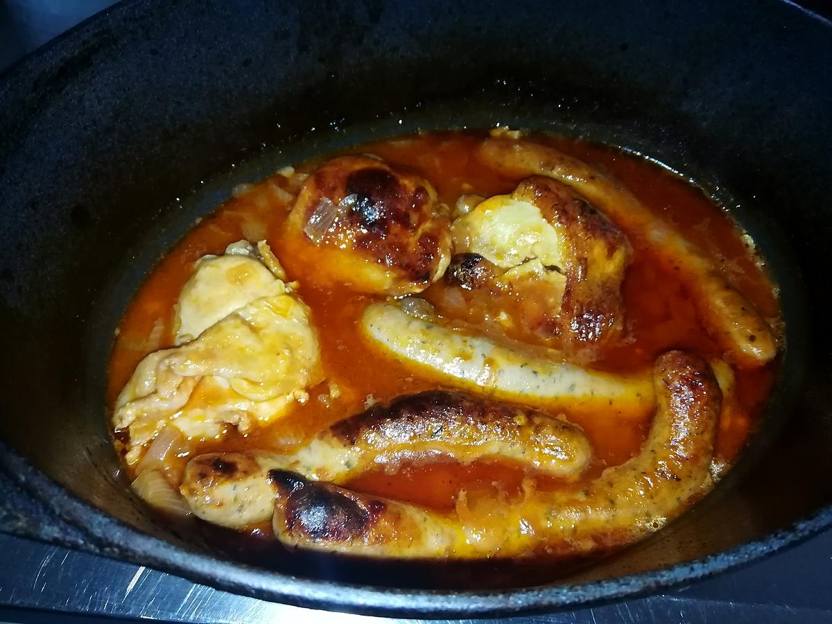 recette Ragoût de poulet et de chipolata