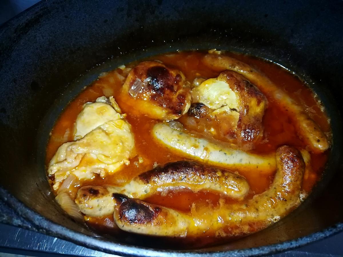 recette Ragoût de poulet et de chipolata