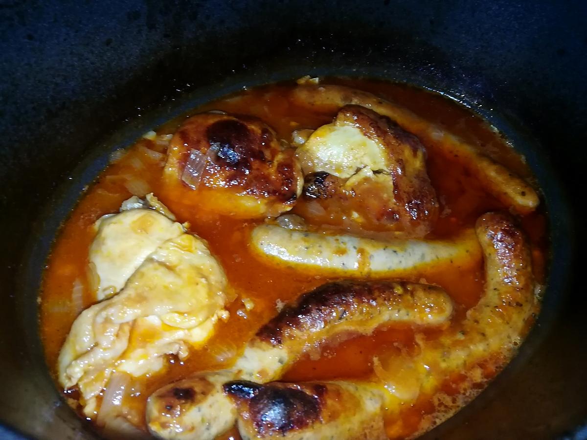 recette Ragoût de poulet et de chipolata