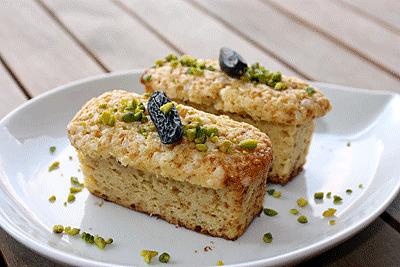 recette Mini-cakes à la pistache et fève tonka (sans gluten)