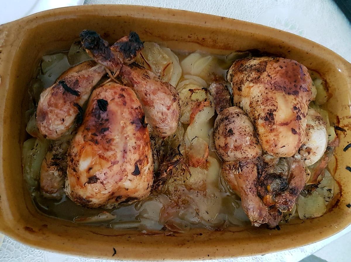 recette Coquelets citronés et ses pommes de terre boulangères