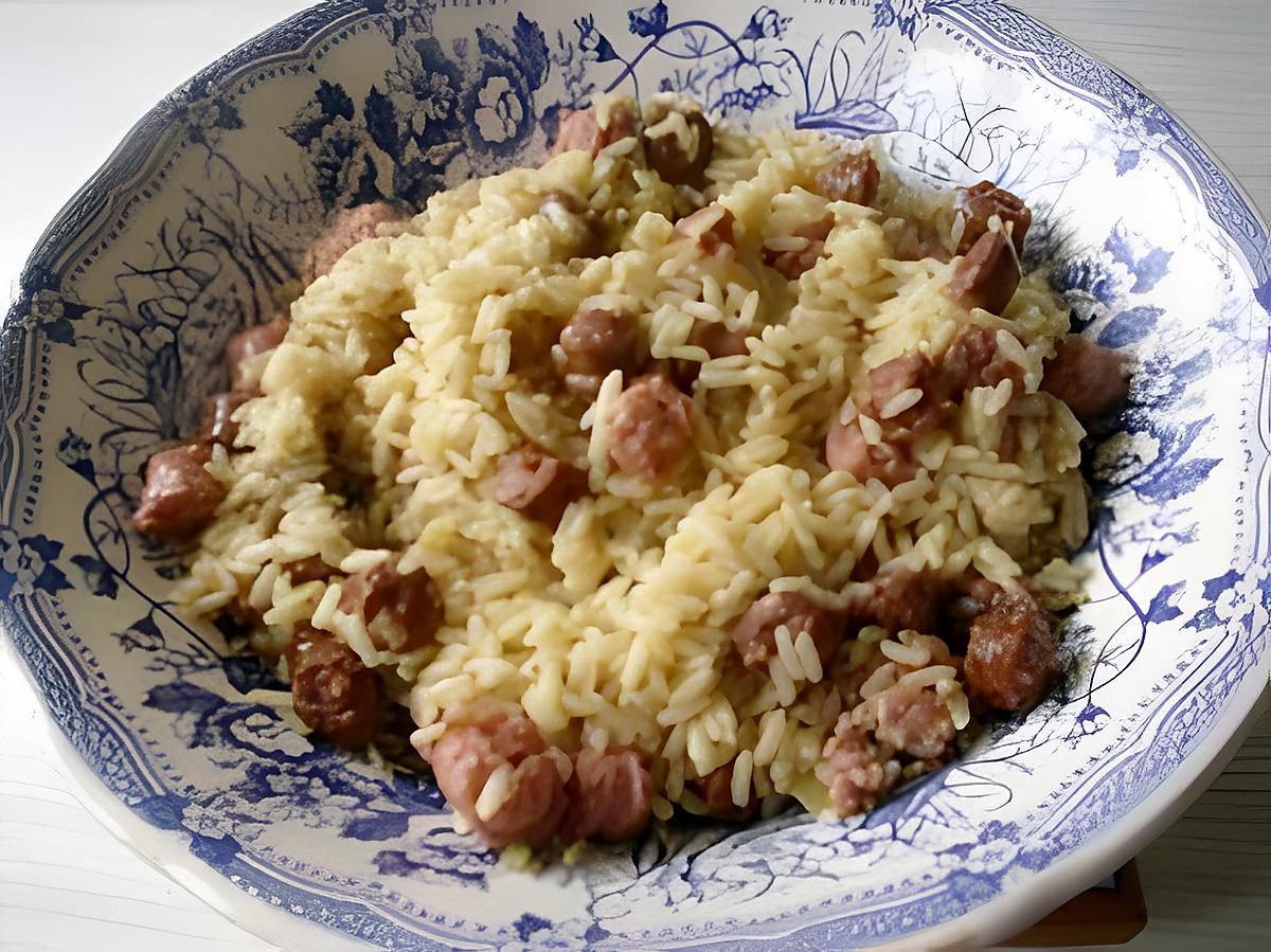 recette RIZ AUX SAUCISSES