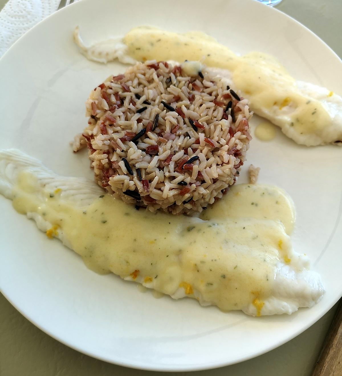 recette filet de sole au riz sauvage et sa sauce blanche au citron