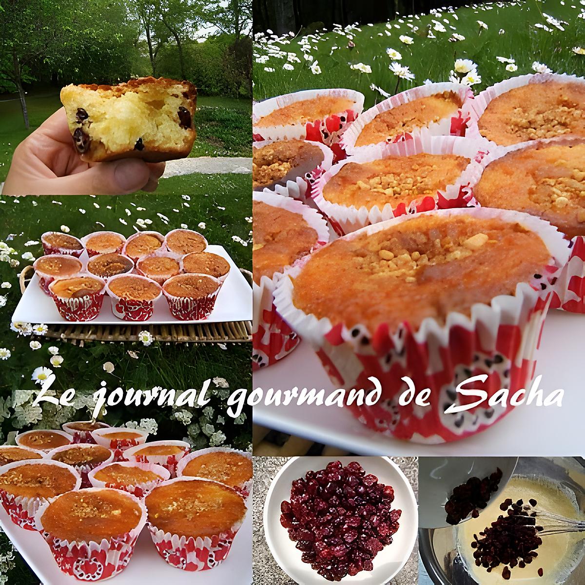 recette Muffins aux cranberries et amandes amère