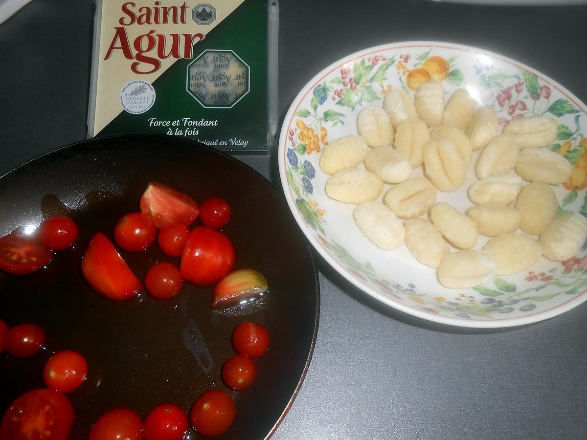 recette GNOCCHI AUX TOMATES CERISES ET SAINT AGUR