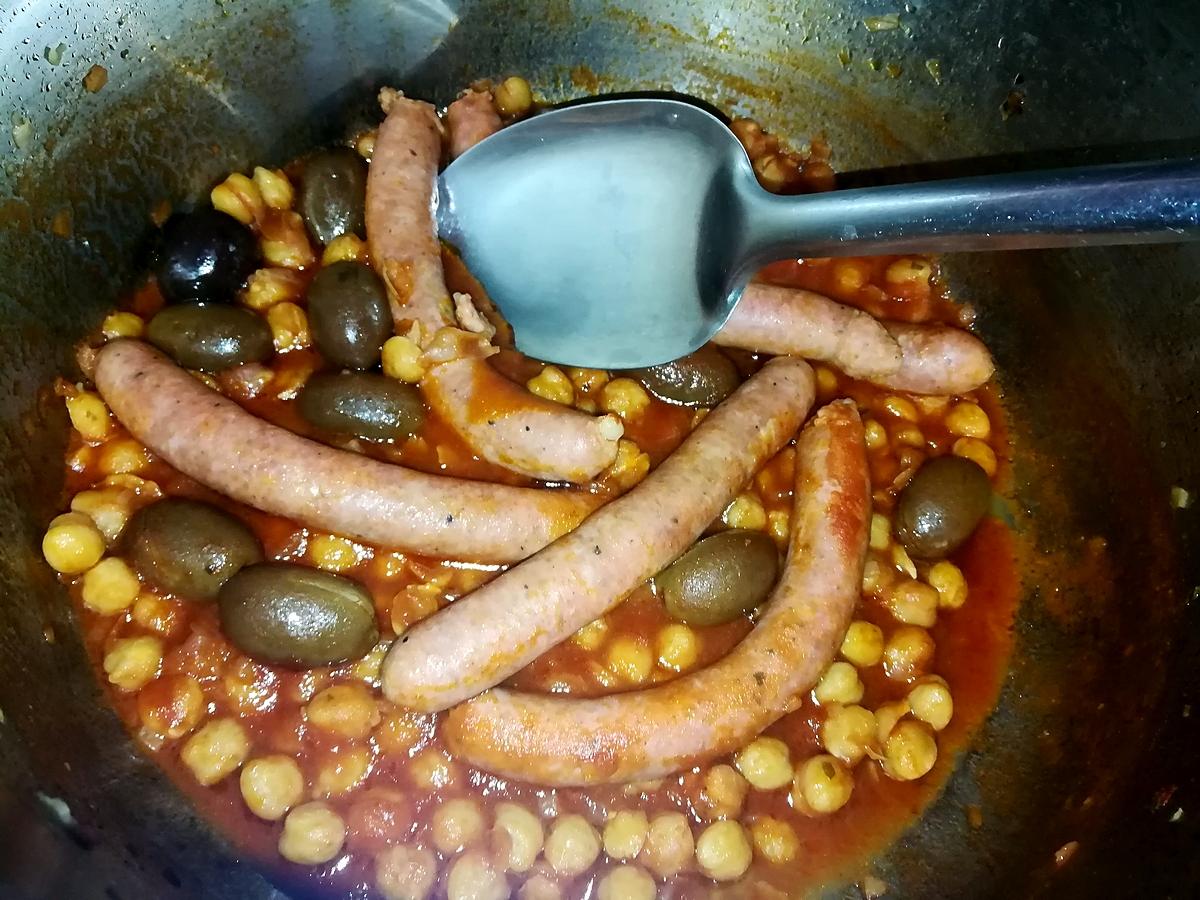 recette Ragoût de chipolatas au pois chiches