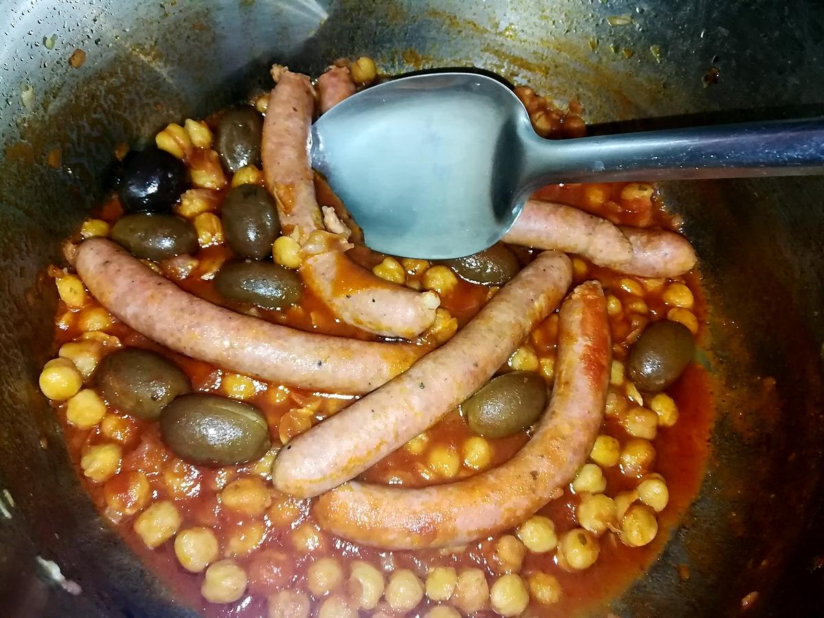 recette Ragoût de chipolatas au pois chiches