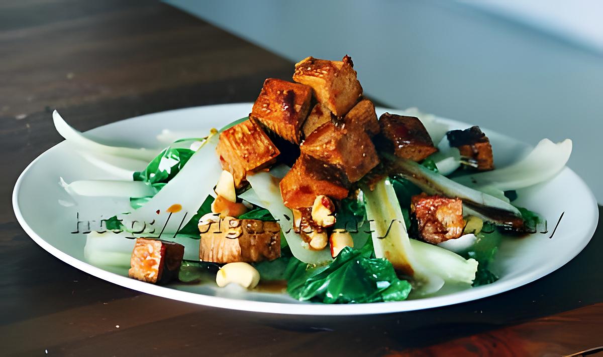 recette Sauté de Tofu au Gingembre et son Pak Choi