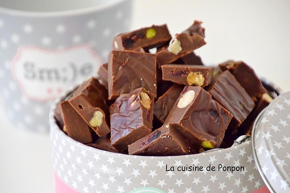 recette Fudge au chocolat et fruits secs