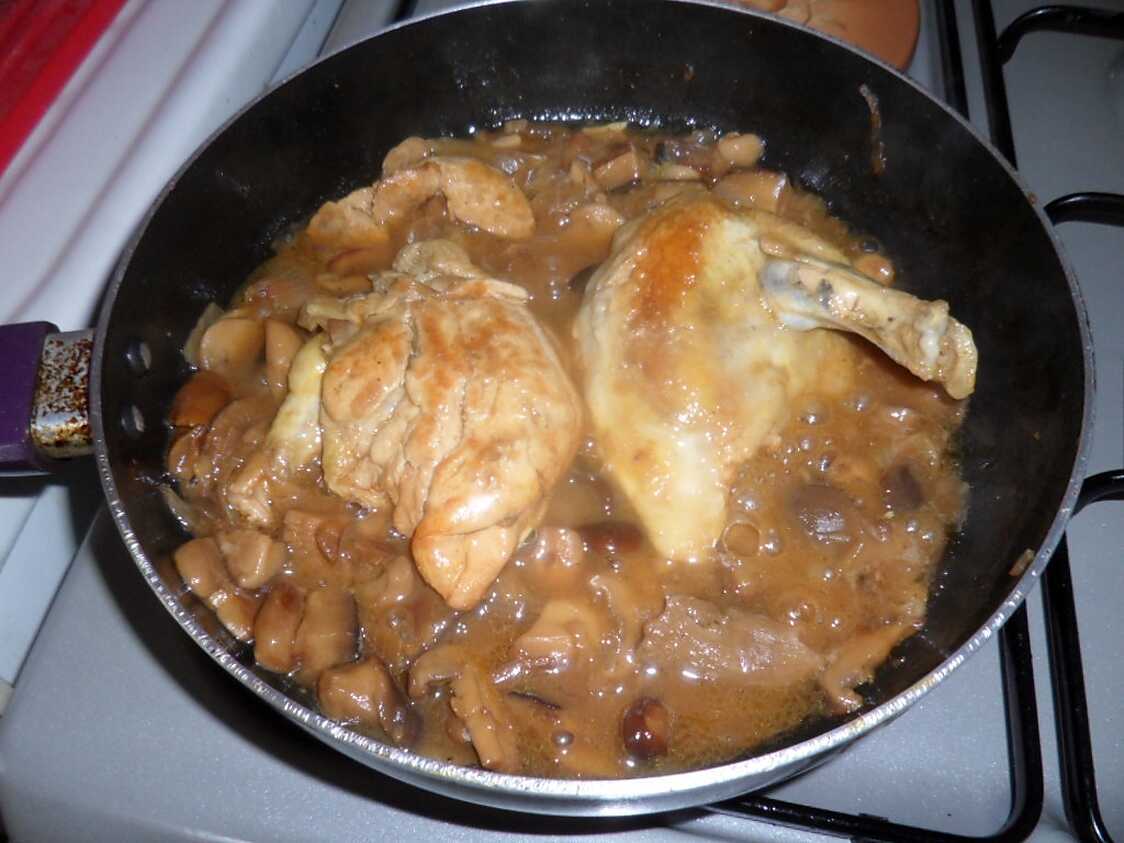 Recette de Pintade au cidre et champignon