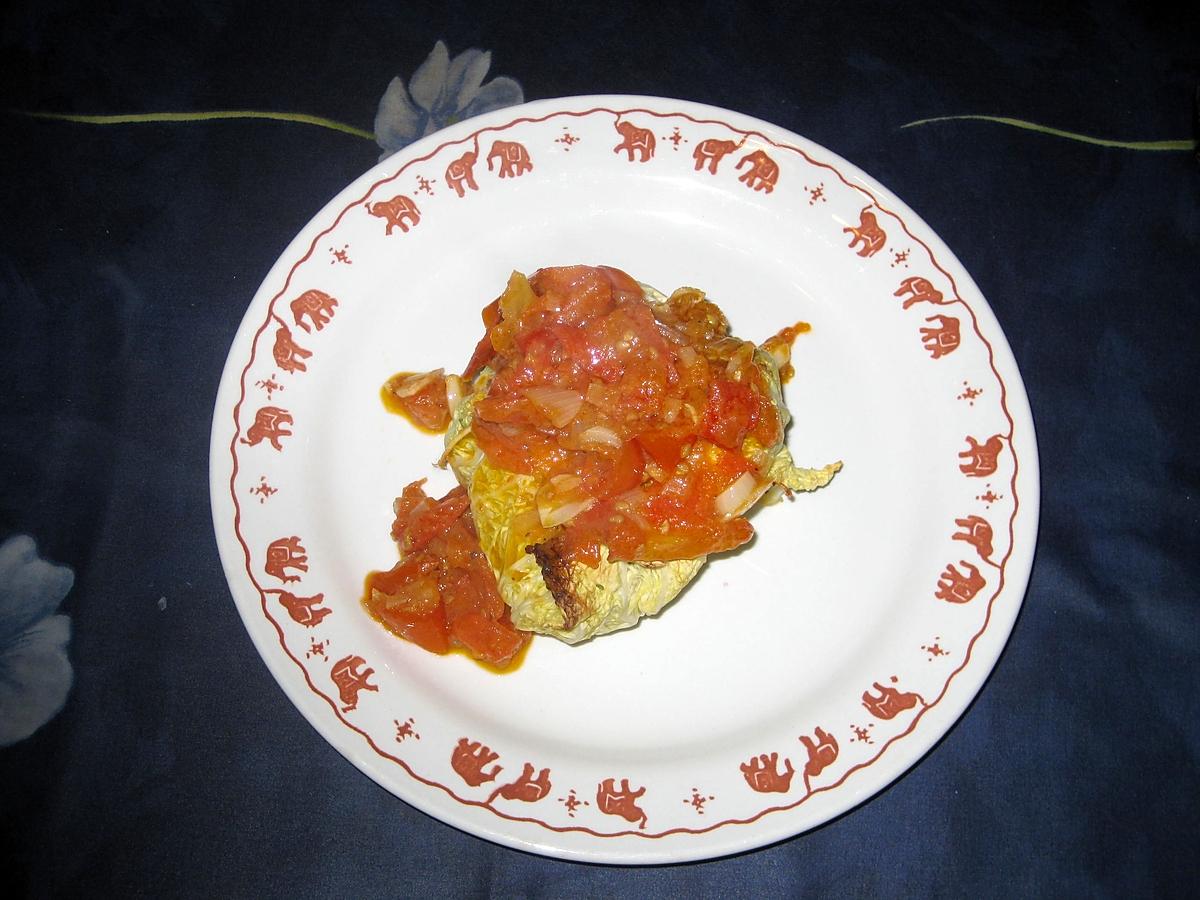 recette Chou farci au coulis de tomates