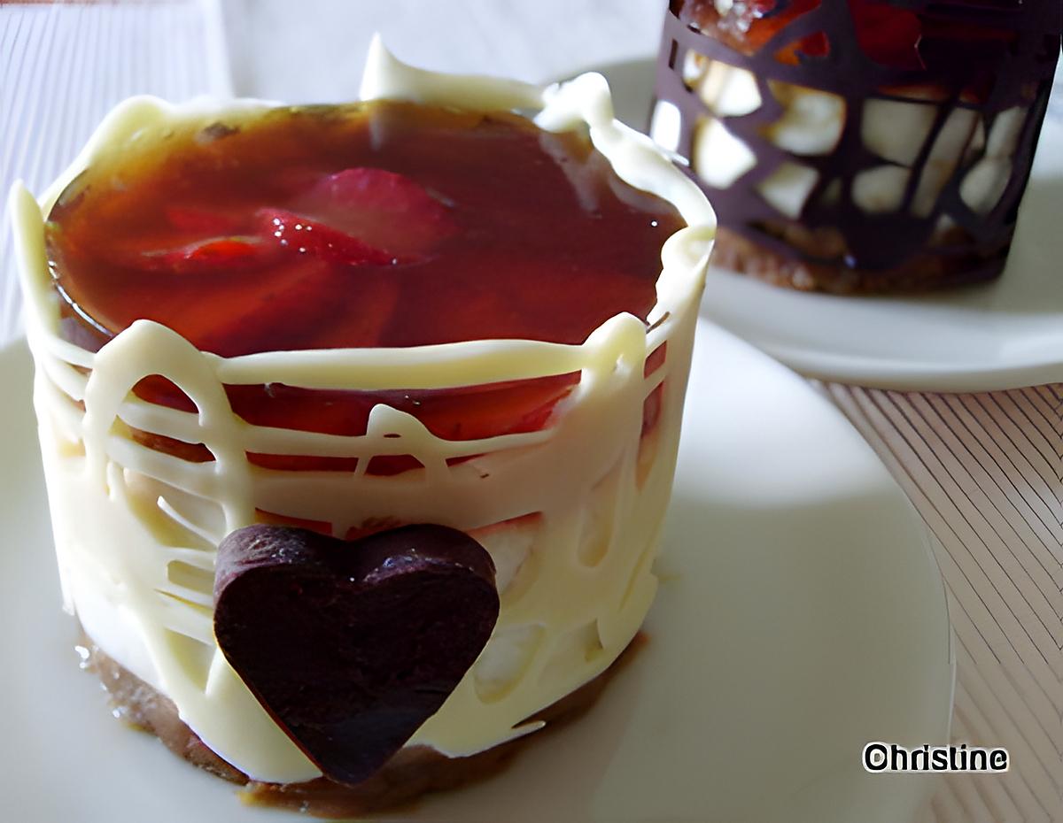 recette Entremets Individuels Rhubarbe-Fraises