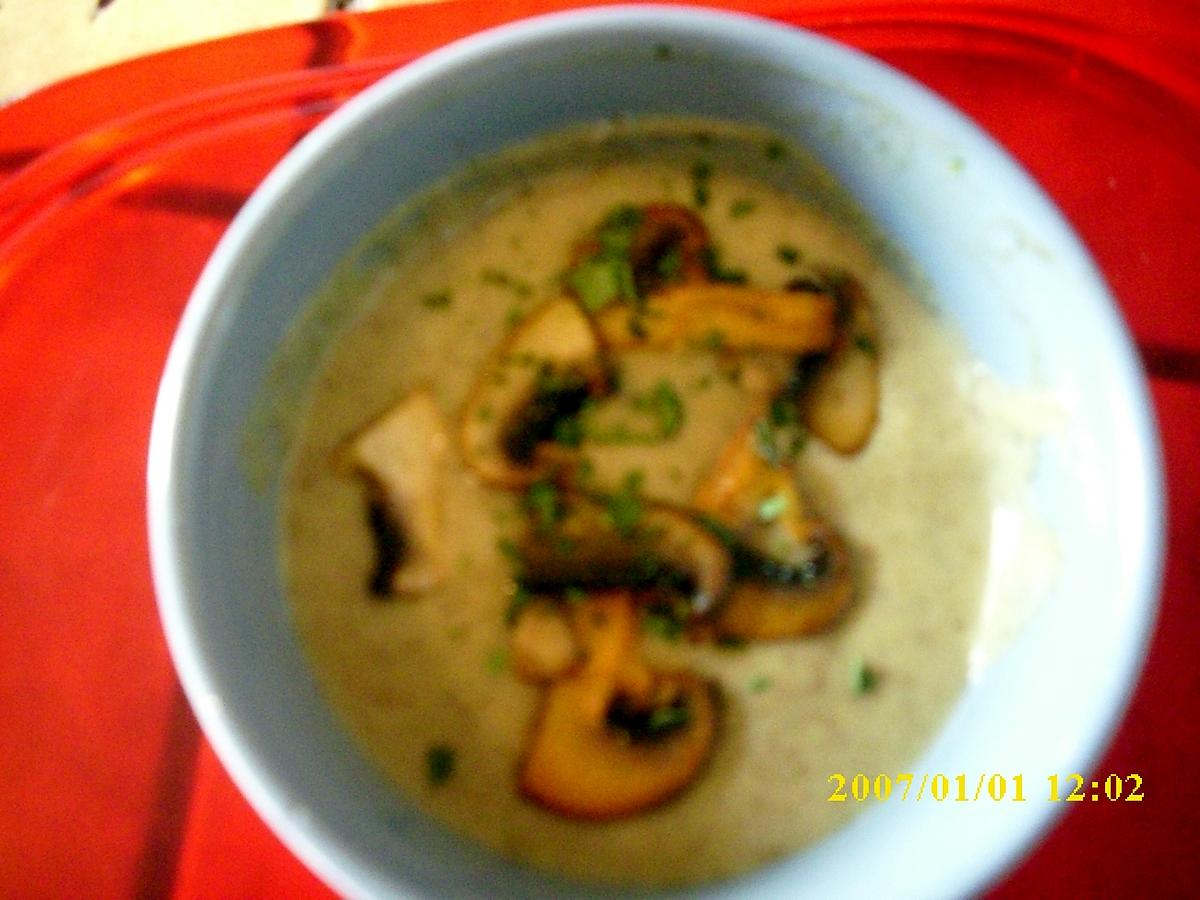 recette Soupe de champignons