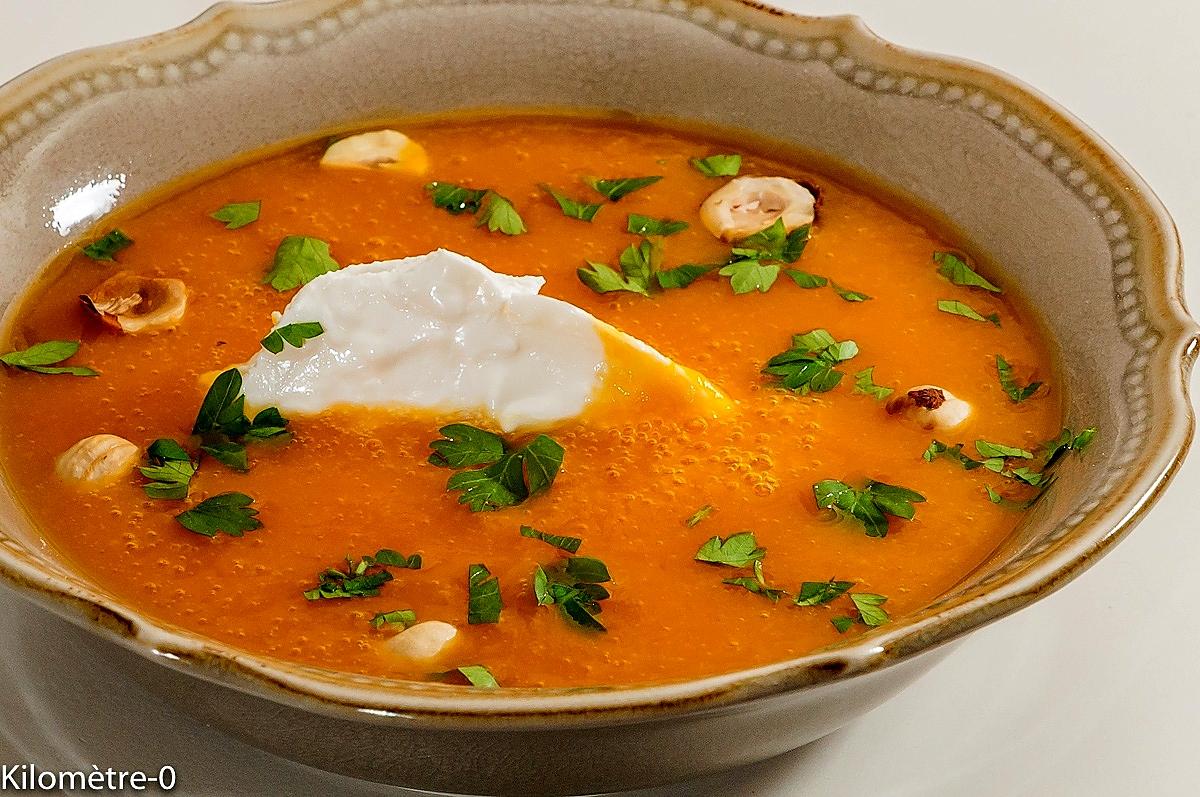 recette Velouté de courge butternut aux cèpes et à la ricotta