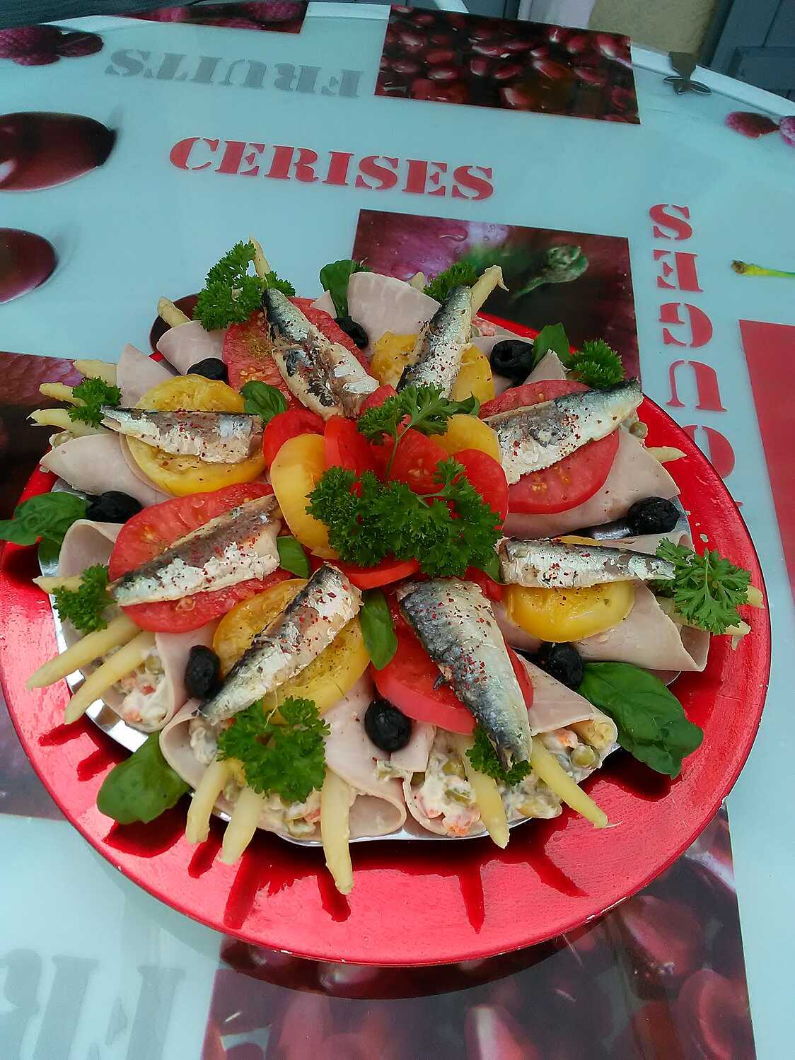Recette de de jambon macédoine de légumes et sardines au citron