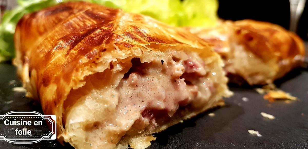 recette Feuilleté à l'andouillette sauce bière et moutarde ( Pour finir ma fricassée )