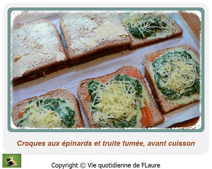 recette Croques aux épinards et à la truite fumée