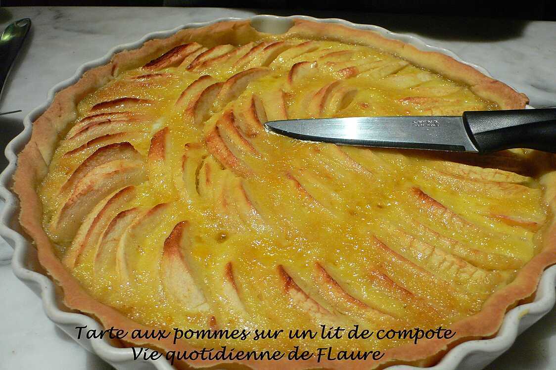Recette de Tarte aux pommes sur un lit de compote par FLaure