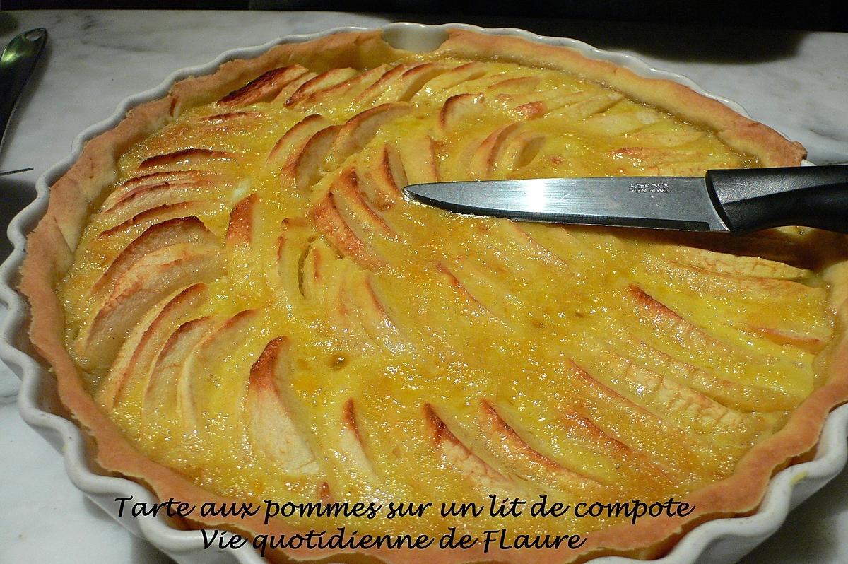 recette Tarte aux pommes sur un lit de compote