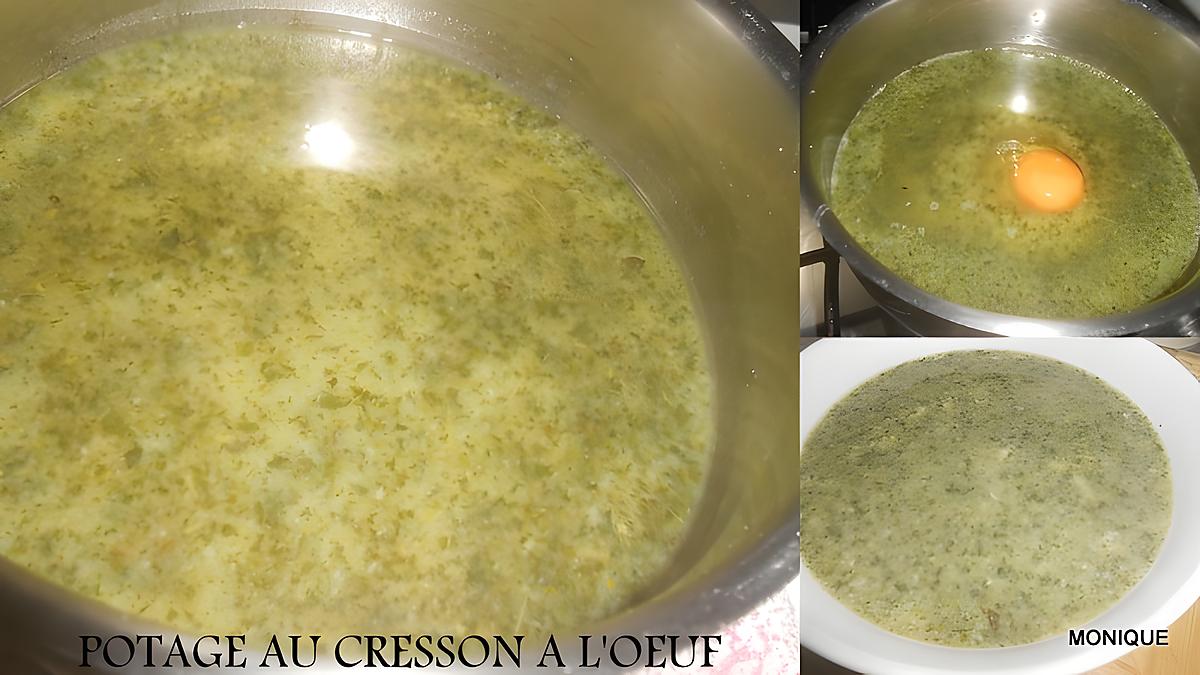 recette POTAGE AU CRESSON A L"OEUF