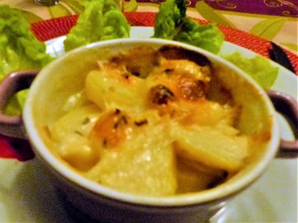 recette Petit gratin vite fait pommes de terre et munster au cumin