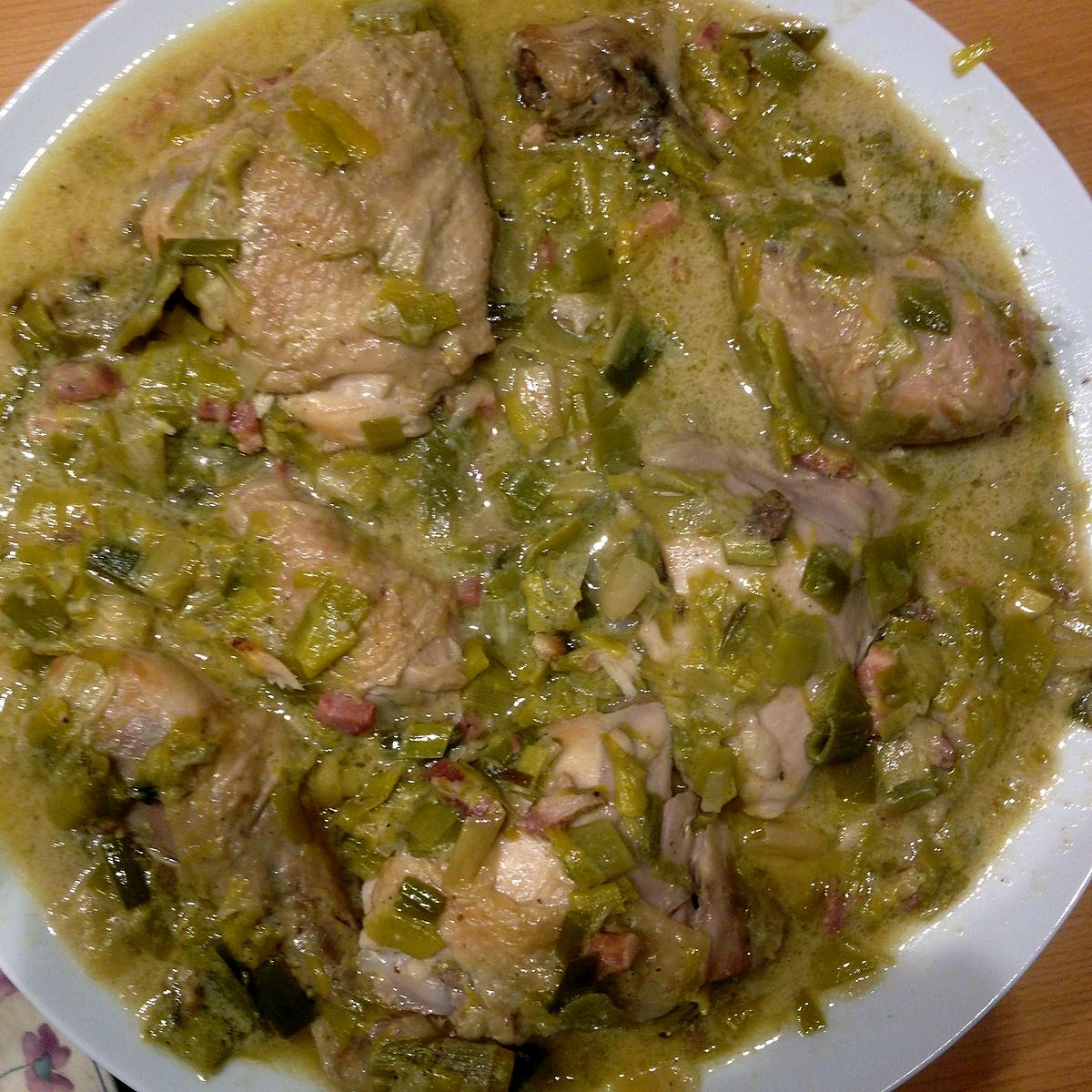 recette poulet au poireaux