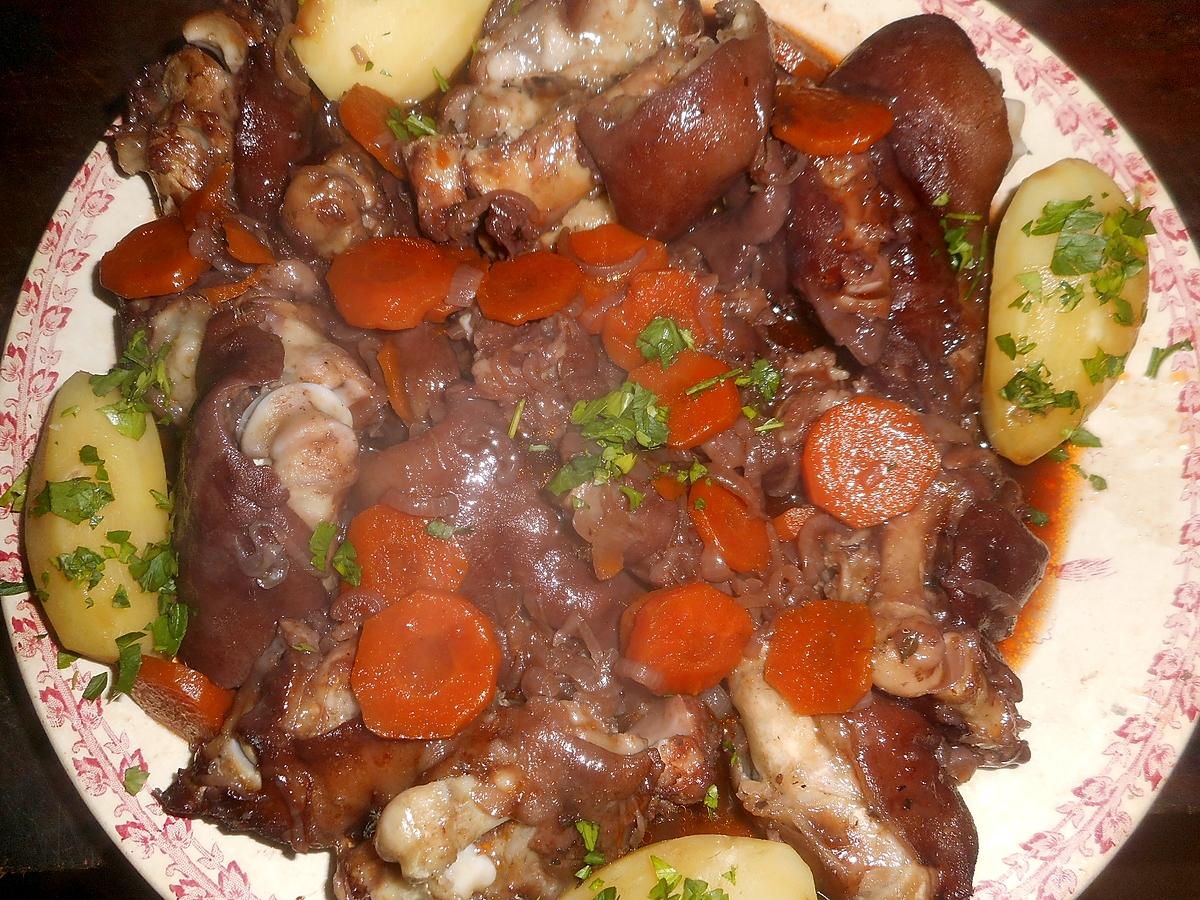 recette Pied de porc au beaujolais nouveau