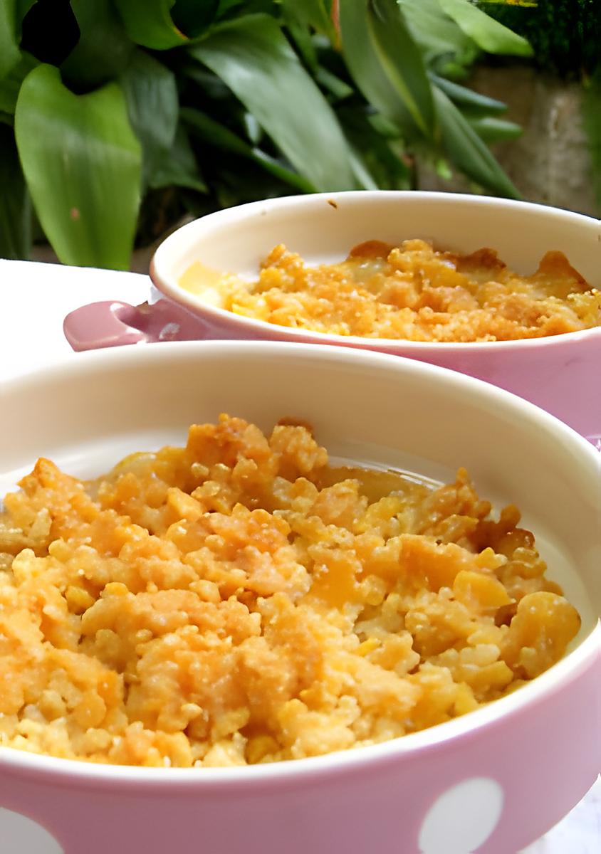 recette Crumble de pêches aux corn flakes