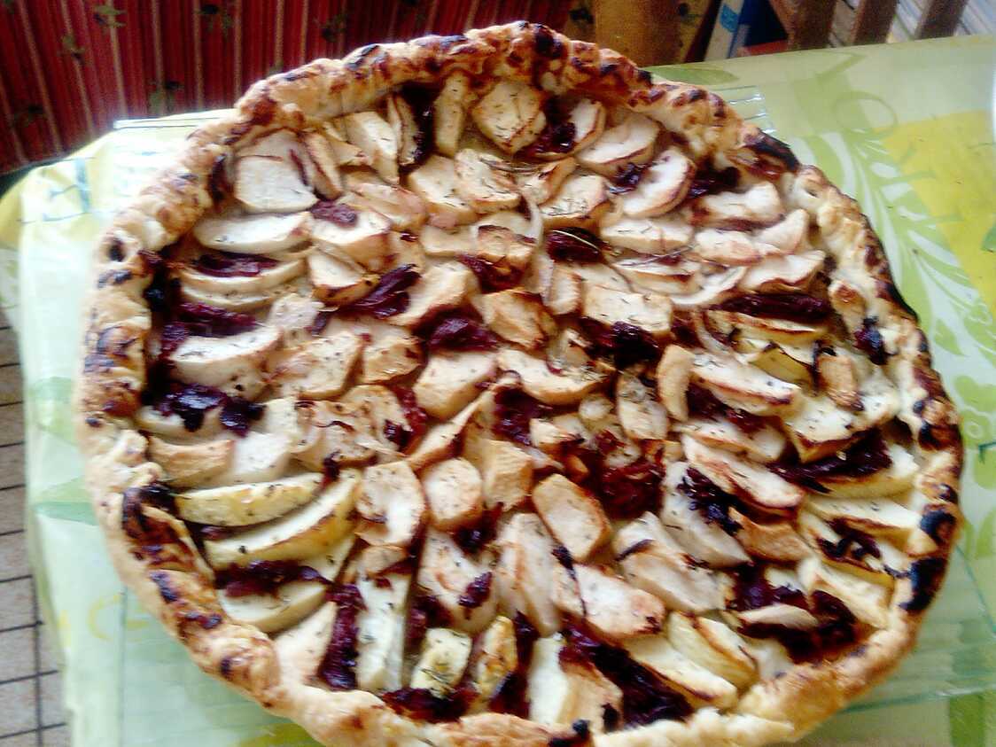 Recette de Tarte fine aux pommes et magret de canard du blog les food amour