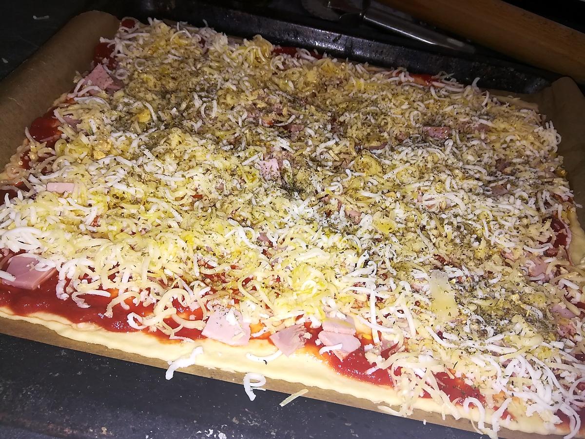 recette Pizza jambon fromage pâte a la pomme de terre